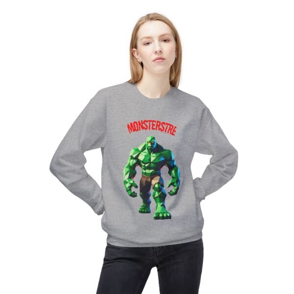 Unisex Fleece Crewneck Sweatshirt - 'Monsterstre' Design - Image 11