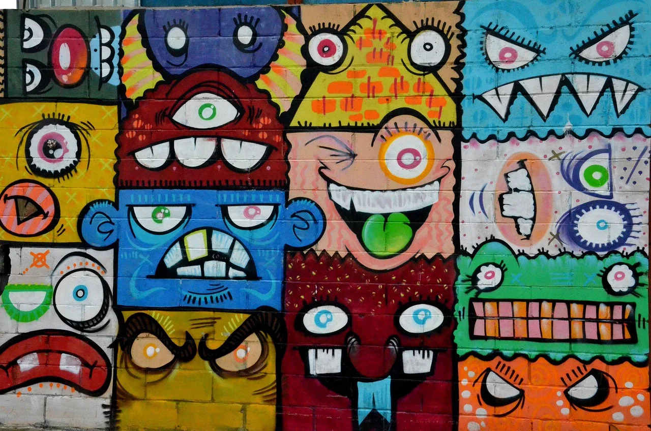 street art, new york, multicoloured, art, facade painting, housewall, graffiti, monster, happy, angry, moods, painting, spray, colour, street art, graffiti, graffiti, graffiti, graffiti, graffiti, monster, angry